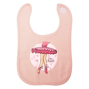 I Love Ballet, Σαλιάρα με Σκρατς ΡΟΖ 100% Organic Cotton (0-18 months)