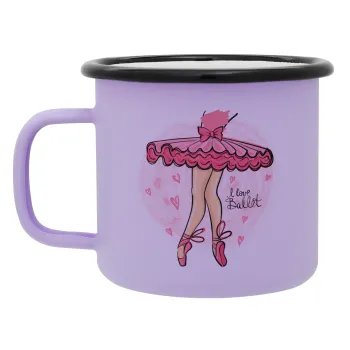 I Love Ballet, Κούπα Μεταλλική εμαγιέ ΜΑΤ Light Pastel Purple 360ml