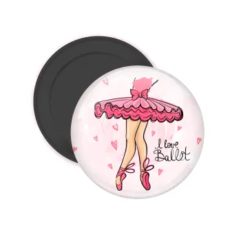I Love Ballet, Μαγνητάκι ψυγείου στρογγυλό διάστασης 5cm