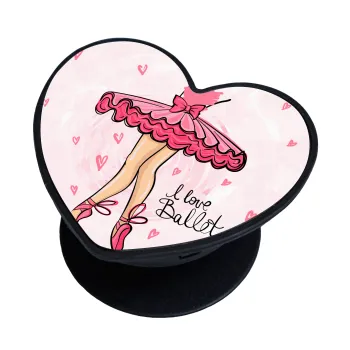 I Love Ballet, Phone Holders Stand  καρδιά Μαύρο Βάση Στήριξης Κινητού στο Χέρι