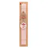 Easter Set, wooden keychain & scented flat Easter candle (30cm) (PINK)