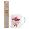Easter Set, Ceramic Cup (330ml) & Easter aromatic flat candle (30cm) (GRAY)