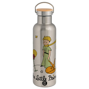 The Little prince classic, Stainless steel Silver with wooden lid (bamboo), double wall, 750ml