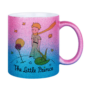 Ο μικρός πρίγκιπας classic, Κούπα Χρυσή/Μπλε Glitter, κεραμική, 330ml