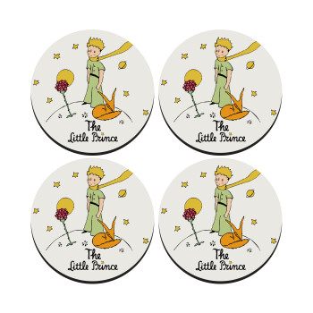 The Little prince classic, SET of 4 round wooden coasters (9cm)