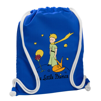 The Little prince classic, Τσάντα πλάτης πουγκί GYMBAG Μπλε, με τσέπη (40x48cm) & χονδρά κορδόνια