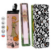 Easter candle,Travel Tumbler 2 Lids, with metal straw & cleaning brush & aromatic flat candle (30cm) (PINK)
