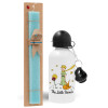Easter Set, metallic aluminum water bottle (500ml) & scented flat candle (30cm) (TURQUOISE)