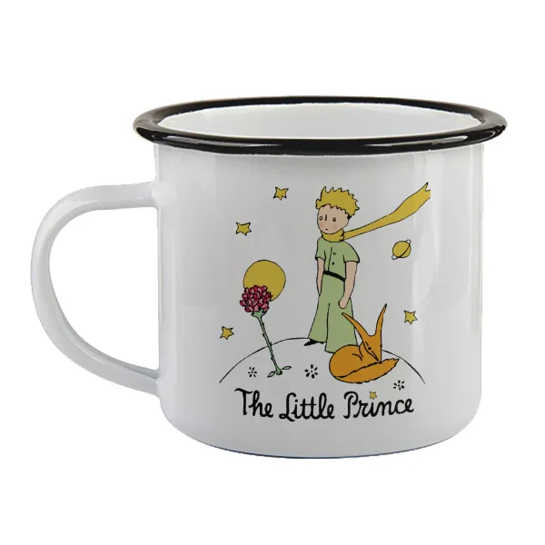 The Little prince classic — Enamel mug with black rim, 360ml
