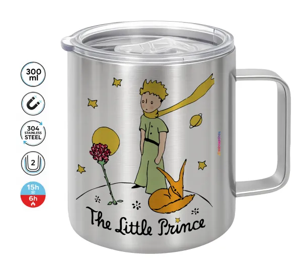 The Little prince classic — Double-walled stainless steel mug 300ml with temperature-retaining lid