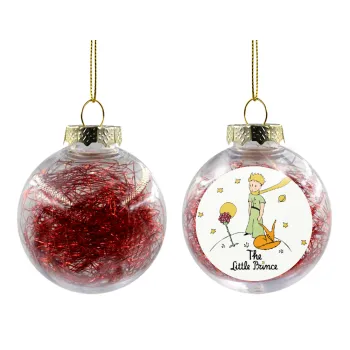 The Little prince classic, Transparent Christmas tree ball ornament with red filling 8cm