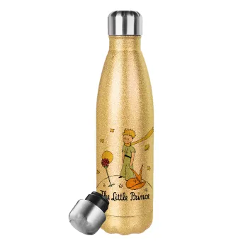 The Little prince classic, Glitter gold stainless steel thermos bottle, double-walled, 500ml