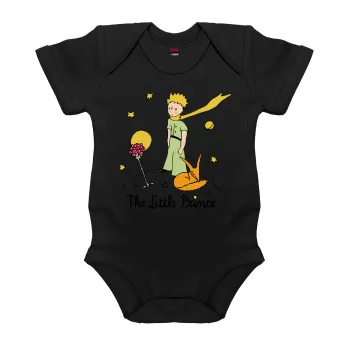 The Little prince classic, Βρεφικό φορμάκι μωρού, 0-18 μηνών, ΜΑΥΡΟ, 100% Organic Cotton, κοντομάνικο