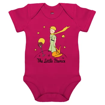 Ο μικρός πρίγκιπας classic, Βρεφικό φορμάκι μωρού, 0-18 μηνών, ΡΟΖ, 100% Organic Cotton, κοντομάνικο