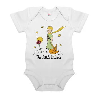 Ο μικρός πρίγκιπας classic, Βρεφικό φορμάκι μωρού, 0-24 μηνών, ΛΕΥΚΟ, 100% Organic Cotton, κοντομάνικο