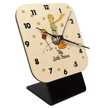 The Little prince classic, Quartz Table clock in natural wood (10cm)