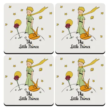 The Little prince classic, ΣΕΤ 4 Σουβέρ ξύλινα τετράγωνα (9cm)