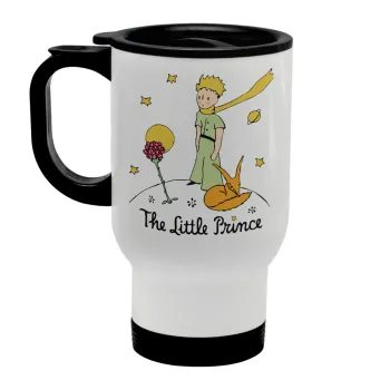 The Little prince classic, Stainless steel travel mug with lid, double wall white 450ml
