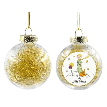 Ο μικρός πρίγκιπας classic, Στολίδι Χριστουγεννιάτικη μπάλα δένδρου διάφανη με χρυσό γέμισμα 8cm