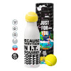 Tennis ball Metal mug thermos White, double wall, 550ml