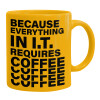 Ceramic coffee mug yellow, 330ml