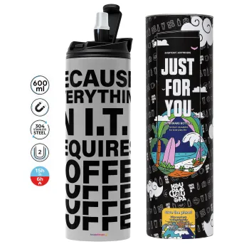 Because everything in I.T. requires coffee, Tumbler stainless steel GREY 600ml