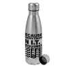 Metallic water bottle, stainless steel, 750ml