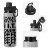 Metallic water bottle with safety cap, 850ml aluminum