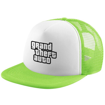 GTA (grand theft auto), Καπέλο παιδικό Soft Trucker με Δίχτυ Πράσινο/Λευκό