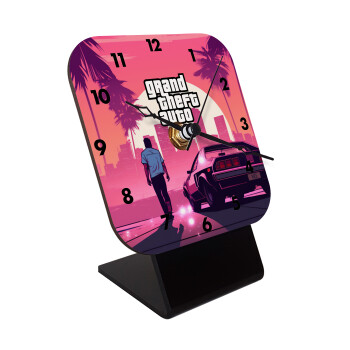 GTA (grand theft auto), Επιτραπέζιο ρολόι ξύλινο με δείκτες (10cm)