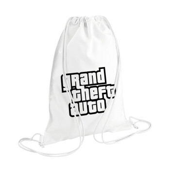 GTA (grand theft auto), Τσάντα πλάτης πουγκί GYMBAG λευκή (28x40cm)