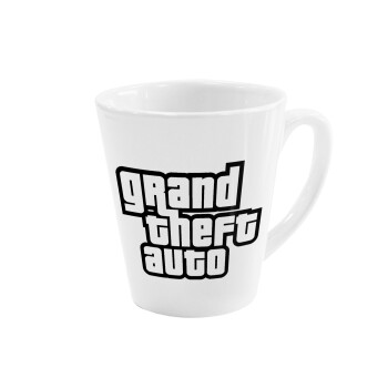 GTA (grand theft auto), Κούπα κωνική Latte Λευκή, κεραμική, 300ml