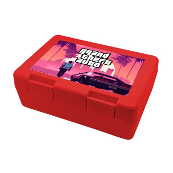 GTA (grand theft auto), Children's cookie container RED 185x128x65mm (BPA free plastic)