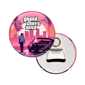 GTA (grand theft auto), Μαγνητάκι και ανοιχτήρι μπύρας στρογγυλό διάστασης 5,9cm