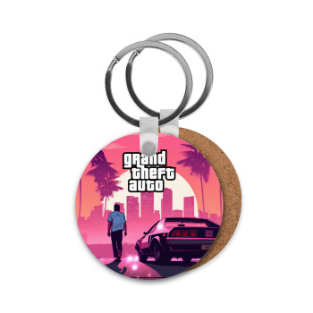 GTA (grand theft auto), Μπρελόκ Ξύλινο στρογγυλό MDF Φ5cm