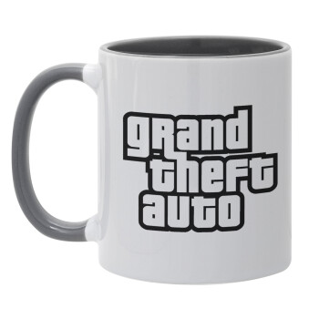 GTA (grand theft auto), Κούπα χρωματιστή γκρι, κεραμική, 330ml