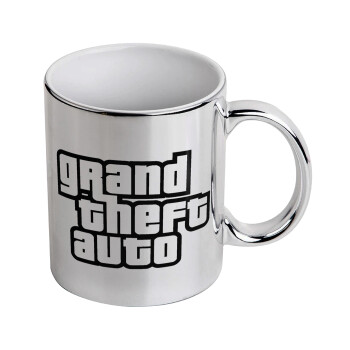 GTA (grand theft auto), Mug ceramic, silver mirror, 330ml