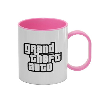 GTA (grand theft auto), Κούπα (πλαστική) (BPA-FREE) Polymer Ροζ για παιδιά, 330ml