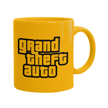 GTA (grand theft auto), Κούπα, κεραμική κίτρινη, 330ml (1 τεμάχιο)