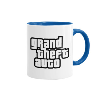 GTA (grand theft auto), Mug colored blue, ceramic, 330ml