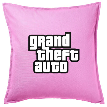 GTA (grand theft auto), Μαξιλάρι καναπέ ΡΟΖ 100% βαμβάκι, περιέχεται το γέμισμα (50x50cm)