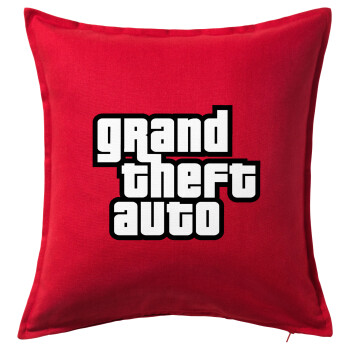 GTA (grand theft auto), Μαξιλάρι καναπέ Κόκκινο 100% βαμβάκι, περιέχεται το γέμισμα (50x50cm)