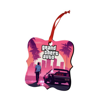 GTA (grand theft auto), Christmas ornament polygon wooden 7.5cm