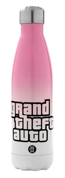 GTA (grand theft auto) — Metal mug thermos Pink/White (Stainless steel), double wall, 500ml