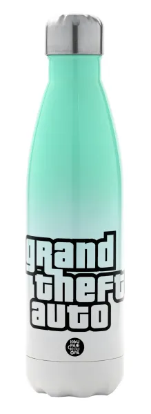 GTA (grand theft auto) — Μεταλλικό παγούρι θερμός Πράσινο/Λευκό (Stainless steel), διπλού τοιχώματος, 500ml