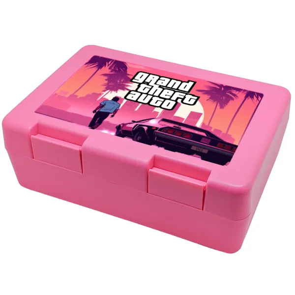GTA (grand theft auto) — Παιδικό δοχείο κολατσιού ΡΟΖ 185x128x65mm (BPA free πλαστικό)