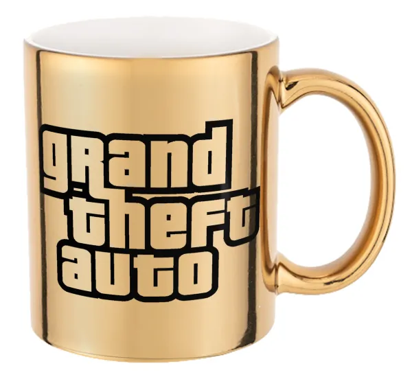GTA (grand theft auto) — Κούπα κεραμική, χρυσή καθρέπτης, 330ml