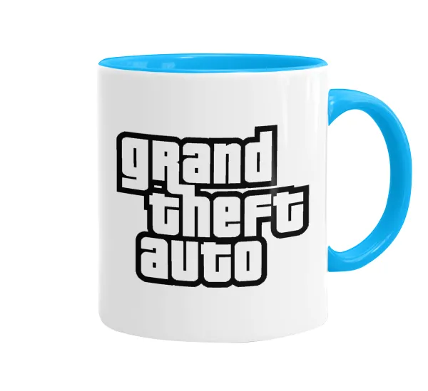 GTA (grand theft auto) — Mug colored light blue, ceramic, 330ml