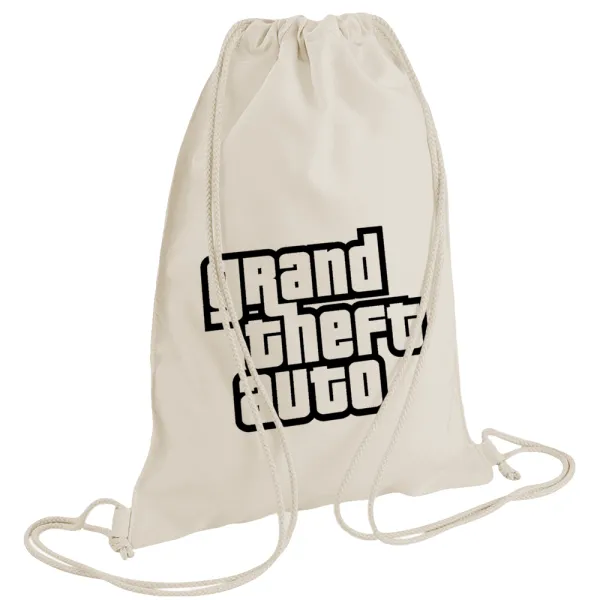 GTA (grand theft auto) — Backpack bag GYMBAG natural (28x40cm)