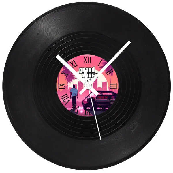 GTA (grand theft auto) — Vinyl record wall clock (30cm)